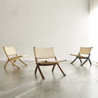Sala de estar Cadeira de Rattan Tecido Madeira Sólida Rattan Dobrado Refeição com Mobiliário Exterior de Último Design