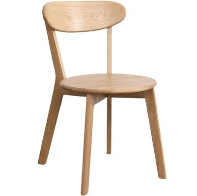 Cadeira de jantar de madeira maciça W44*D49*H80CM Madeira de carvalho para design simples nórdico em pequeno restaurante familiar