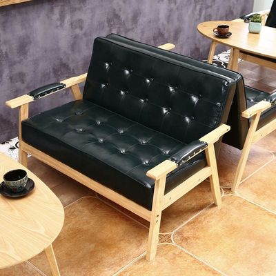 Confortável Design de madeira Pu Assento poltrona para jantar no hotel no edifício de escritórios e café