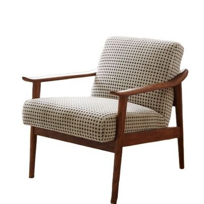 Cadeira de sala de estar específica do hotel em design moderno com apoio de braço de couro e tecido de veludo