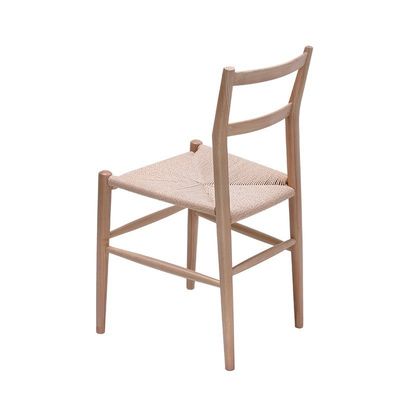 Banquete Hotel Restaurante ou Casa Cadeira simples de encosto com tecido de corda de cânhamo e pernas de madeira