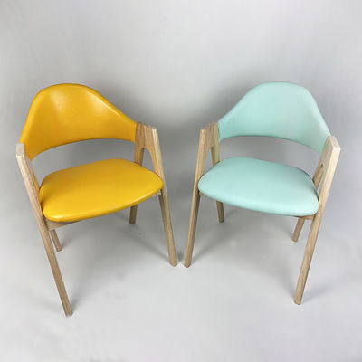Luxo comercial de estilo moderno Cadeira de jantar de pernas de madeira