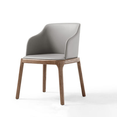 Cadeira de jantar de luxo de tecido totalmente estofada de cinza nórdico estilo moderno de luxo para mobiliário de sala de jantar