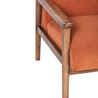 Embalagem de correio Cadeira de sofá único de estofado nórdico personalizado Cadeira de poltrona de madeira e tecido com estofamento personalizado