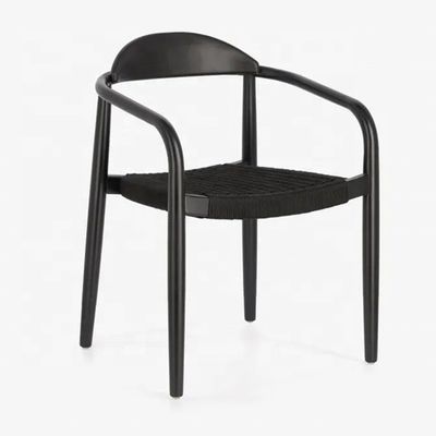 Melhor Venda Sala de estar moderna Braço de madeira cadeira de corda com braço e embalagem de correio