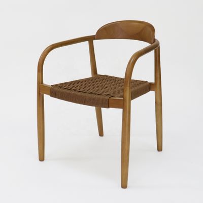 Melhor Venda Sala de estar moderna Braço de madeira cadeira de corda com braço e embalagem de correio