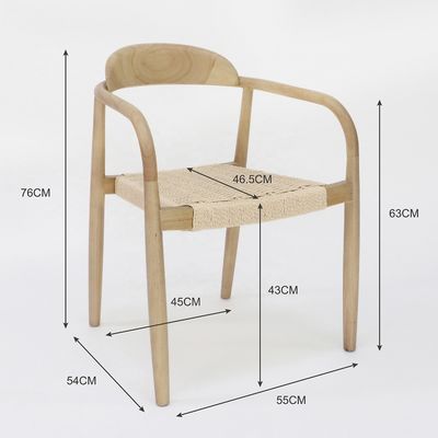 Melhor Venda Sala de estar moderna Braço de madeira cadeira de corda com braço e embalagem de correio