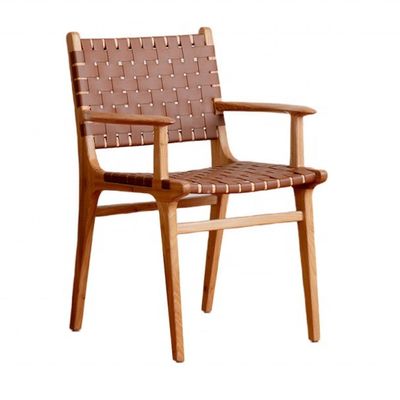 Garantia de dois anos Cadeira de jantar de madeira com estrutura de madeira maciça e almofada de cadeira de couro PU