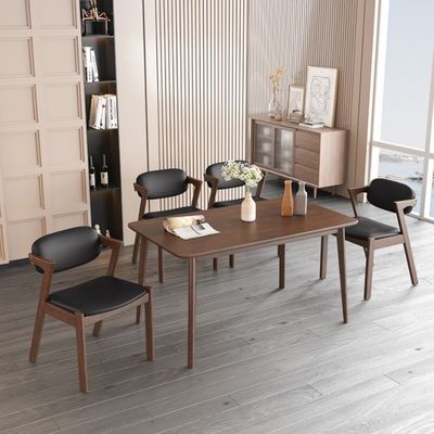 NC/PU Finish de pintura de madeira maciça cadeira de jantar de couro para restaurante durável