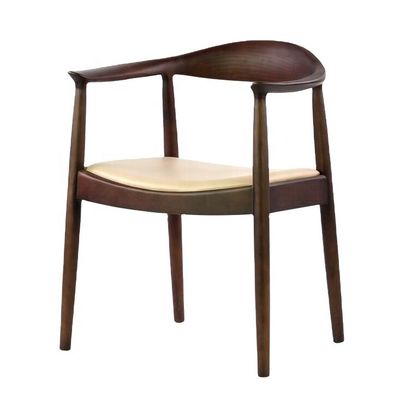 Cadeira de jantar moderna com apoio de braço Cadeira de madeira com couro PU e móveis de sala de jantar