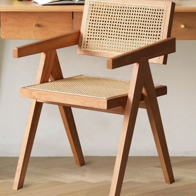 Cadeira de Wicker de Rattan de tecido acolchado confortável para experiência de refeição em casa e restaurante