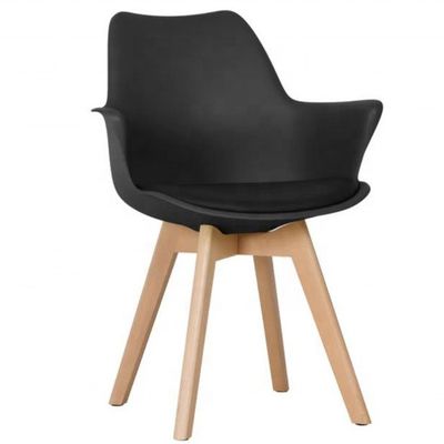 Cadeira de jantar de design de plástico moderno e colorido durável