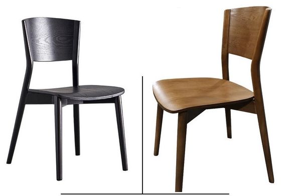 Cadeira de jantar de madeira maciça para mobiliário moderno de cafés e restaurantes