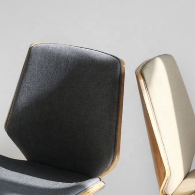 Economia Comercial Cadeira de jantar de tecido com pernas de madeira maciça e design de tecido moderno