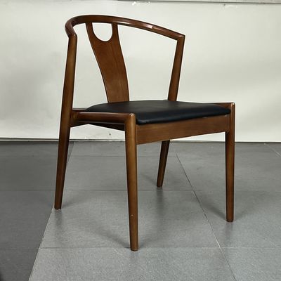 Cadeira de jantar em madeira de madeira japonesa Wingback empilhável com altura ajustável e personalização