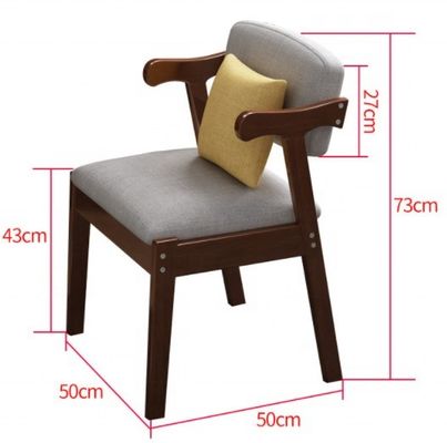 Cadeira de mesa de madeira maciça com almofada estofada e design antigo