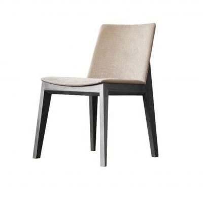 Simple Design Restaurante Sala de estar Cadeira de jantar de tecido com encosto ajustável e pernas de madeira internas