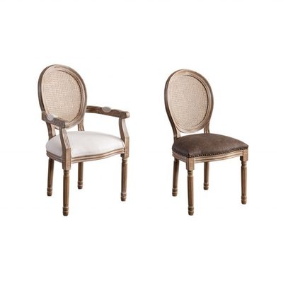 Cadeira de braço de madeira com altura ajustável em estilo de design europeu para restaurantes franceses de luxo vintage