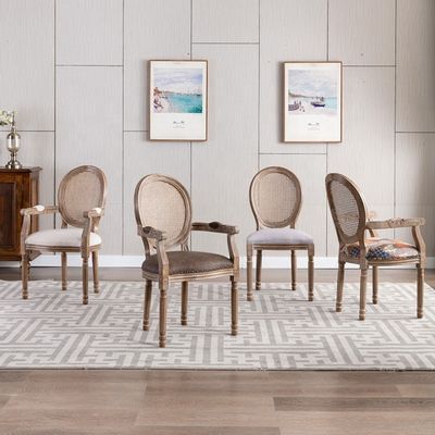 Cadeira de braço de madeira com altura ajustável em estilo de design europeu para restaurantes franceses de luxo vintage