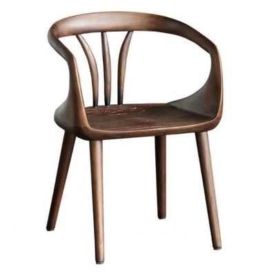 Cadeira de jantar de luxo de noz preta Cadeira de costas de madeira maciça Cadeira de jantar de lazer nórdica moderna para uma experiência gastronômica elegante