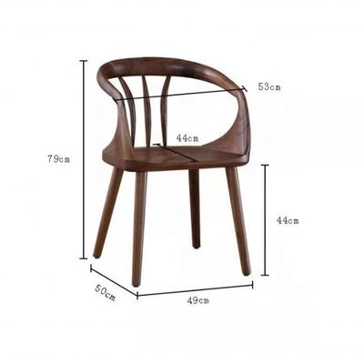 Cadeira de jantar de luxo de noz preta Cadeira de costas de madeira maciça Cadeira de jantar de lazer nórdica moderna para uma experiência gastronômica elegante