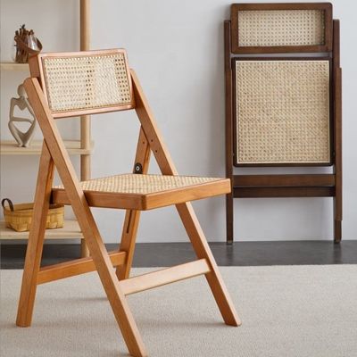 Quadro de madeira maciça de rotinão cadeira de jantar de rotinão natural dobrável sim para eventos em móveis modernos restaurante