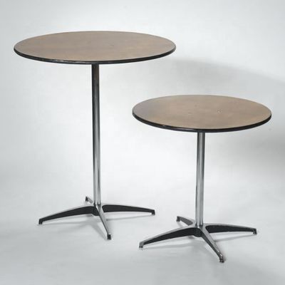 Tabela redonda de madeira quadrada de cor personalizada com moldura de metal para cocktails de restaurante em design nórdico moderno e simples