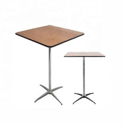 Tabela redonda de madeira quadrada de cor personalizada com moldura de metal para cocktails de restaurante em design nórdico moderno e simples