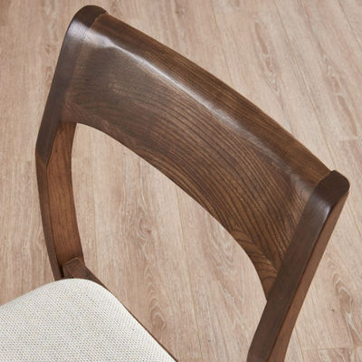 Desenhos personalizados Estilo de design Elegante cadeira de jantar de madeira sólida nórdica com assento de couro PU