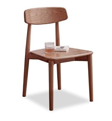 Cadeira de jantar empilhável para restaurante moderno feita de madeira maciça de cor natural