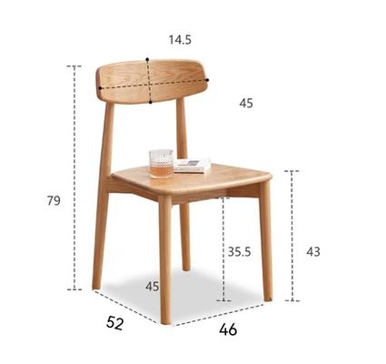 Cadeira de jantar empilhável para restaurante moderno feita de madeira maciça de cor natural