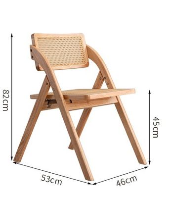 Serviço OEM Aceito Rattan Natural Solid Wood Cadeira de Refeição Móveis com Design dobrável