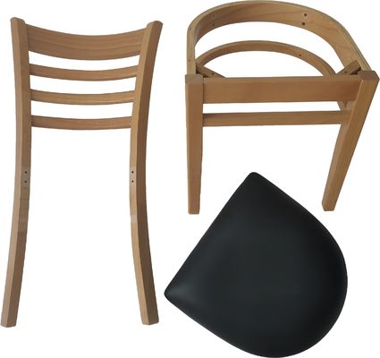 Cadeira de madeira maciça de design moderno Cadeira de restaurante de madeira D57*W51*SH49.5*H83cm Cadeira de jantar personalizada