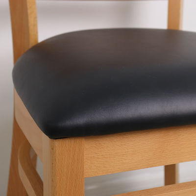 Cadeira de madeira maciça de design moderno Cadeira de restaurante de madeira D57*W51*SH49.5*H83cm Cadeira de jantar personalizada
