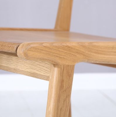 Cadeira de refeição de madeira maciça dobrada para hotel e restaurante estilo nórdico vintage acabamento natural