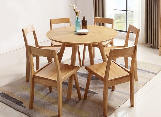 Cadeira de refeição de madeira maciça dobrada para hotel e restaurante estilo nórdico vintage acabamento natural