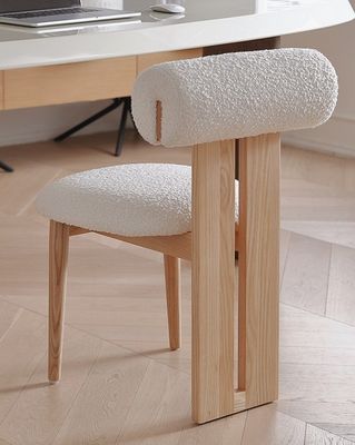 Cadeira de jantar de madeira maciça vintage com acabamento lacado e almofada de esponja removível