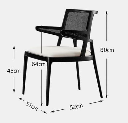 Mobiliário de Sala de Jantar Luxo Rattan Madeira Sólida PU Leather Seat Cadeira de Jantar Para Restaurante com e OEM Serviço Aceito