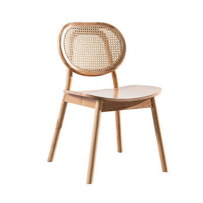 Vintage Luxury Hotel Rattan Mobiliário de Madeira Sólida Cadeira de Jantar para Restaurante em Preto
