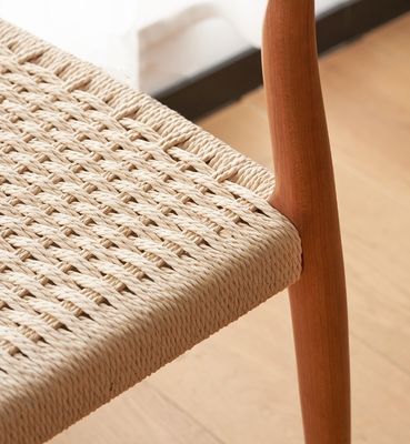 Vintage Luxury Hotel Mobiliário para casa Cordão tecido de madeira maciça Cadeira de jantar para restaurante em desenhos personalizados