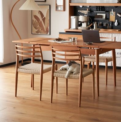 Vintage Luxury Hotel Mobiliário para casa Cordão tecido de madeira maciça Cadeira de jantar para restaurante em desenhos personalizados