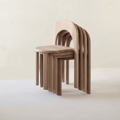 Cadeira de jantar em madeira natural maciça acoplada Serviço OEM aceito