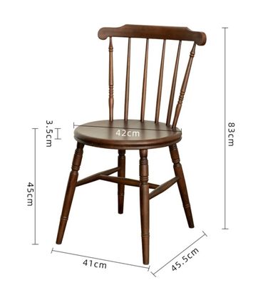 Restaurante Hotel Quadro de madeira sólida Windsor cadeira de jantar natural com acabamento lacado