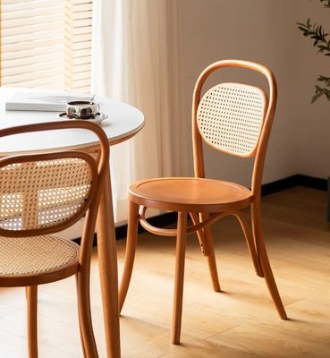 Cadeira de refeição Rattan tecido natural e madeira sólida de com serviço OEM aceito