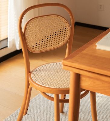 Cadeira de refeição Rattan tecido natural e madeira sólida de com serviço OEM aceito