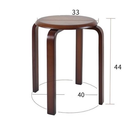 Serviço OEM aceito Moda simples banquinha Household Moderno pequeno redondo Solid Wood cadeiras empilháveis Banquinha de madeira banquinha de madeira curva