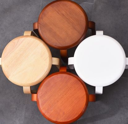 Serviço OEM aceito Moda simples banquinha Household Moderno pequeno redondo Solid Wood cadeiras empilháveis Banquinha de madeira banquinha de madeira curva