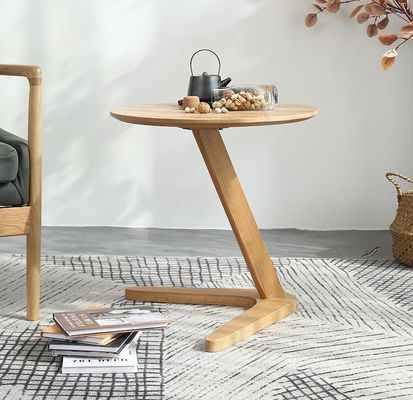 Mobiliário de sala de estar Tabela de café redonda moderna com base de madeira maciça