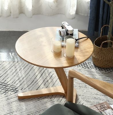 Mobiliário de sala de estar Tabela de café redonda moderna com base de madeira maciça