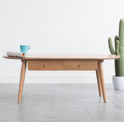 Mobiliário de sala de estar de madeira moderna W120*D60*H45CM Mesa de café de madeira maciça com embalagem de correio